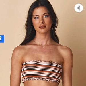 Montce Donna Rib Ruffle Edge Beau Bikini Top